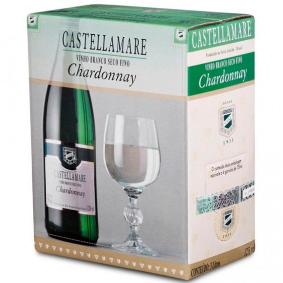 Vinho Bag In Box Castellamare Chardonnay 3L